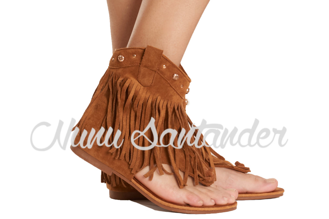 Botas de piel con flecos online. Botas con flecos bohochic