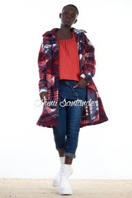 Chaqueta larga tartan