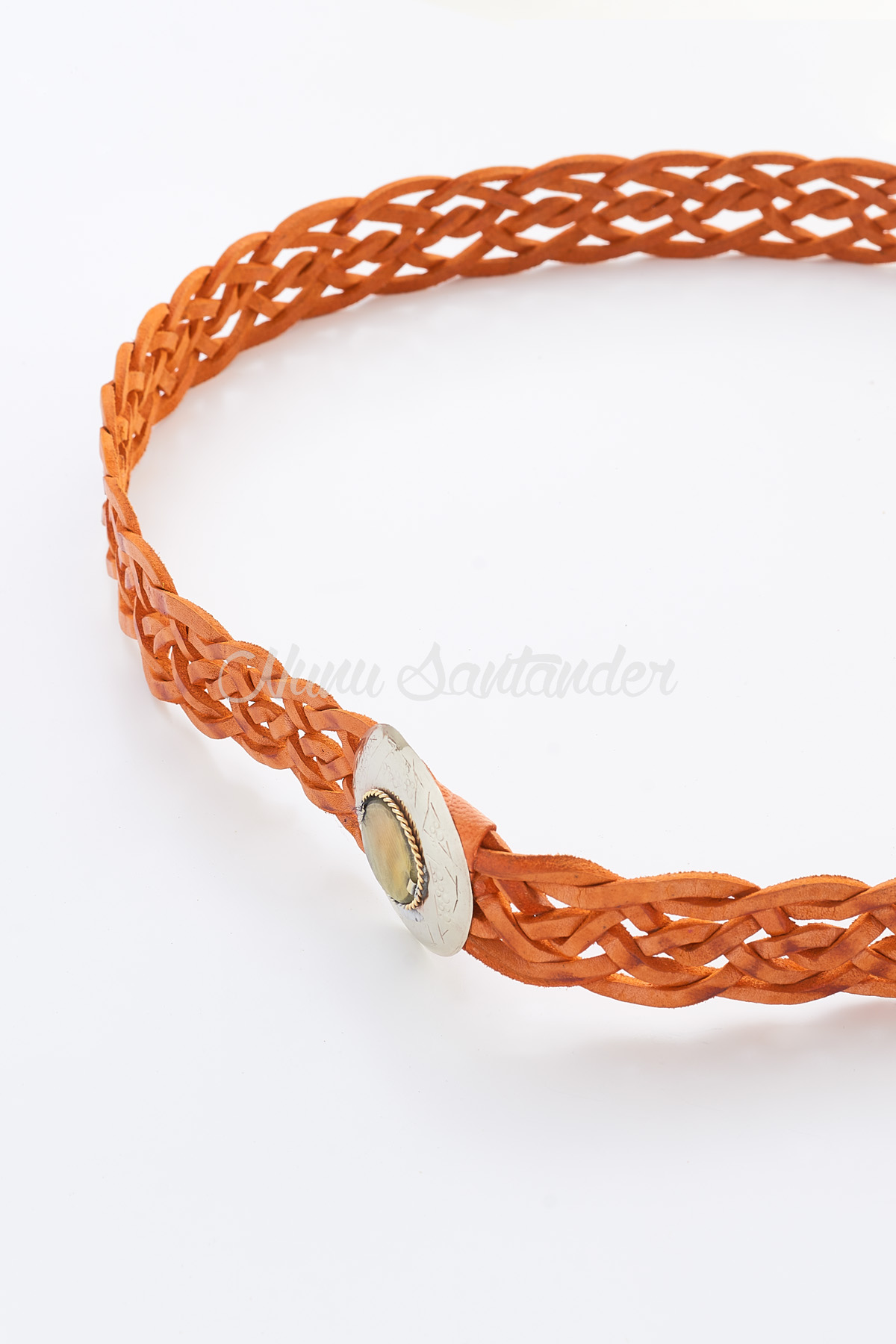 Cinturón Fino hebilla redonda Naranja