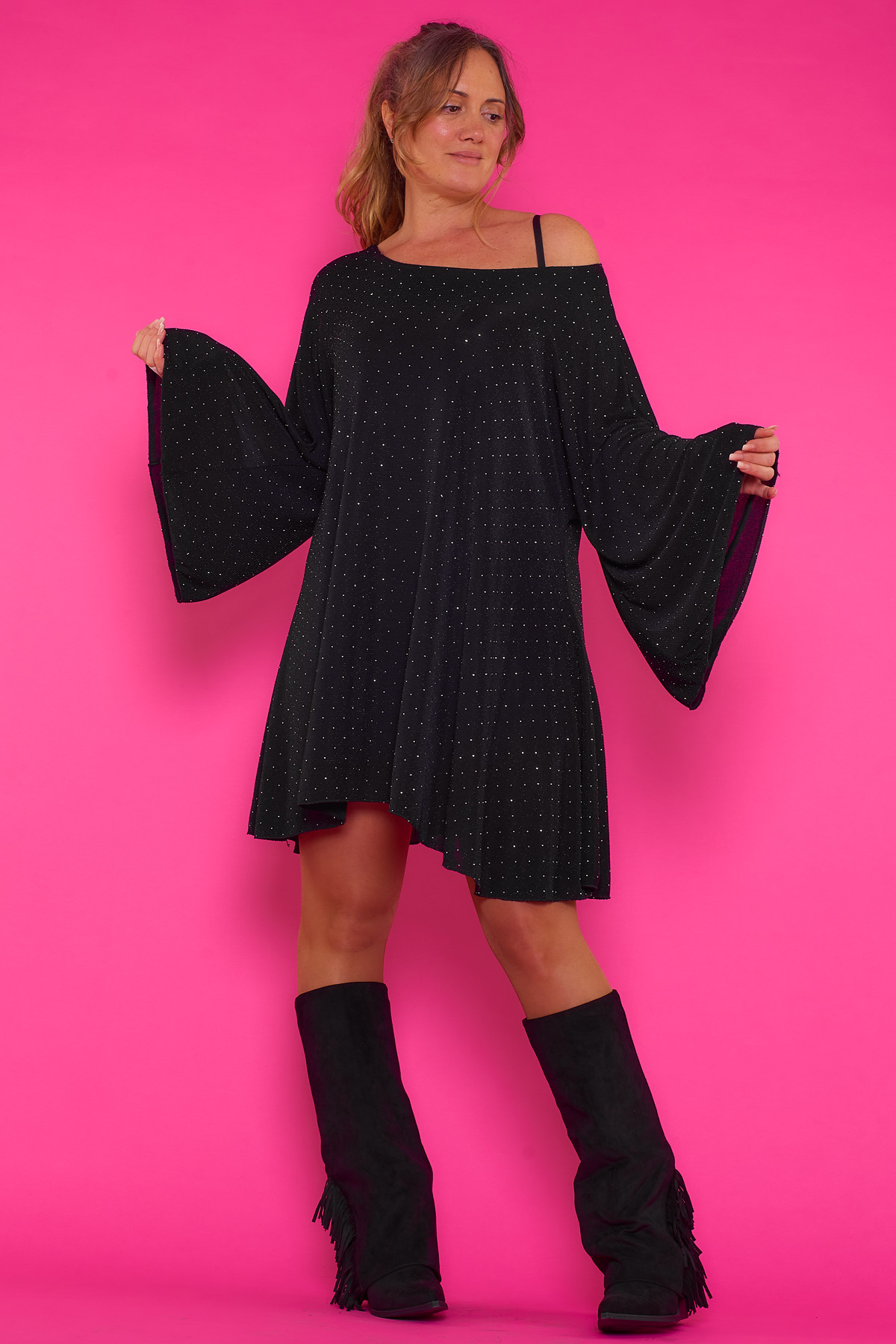 Vestido Manga Acampanada Con Strass Matelot - Nunu Santander