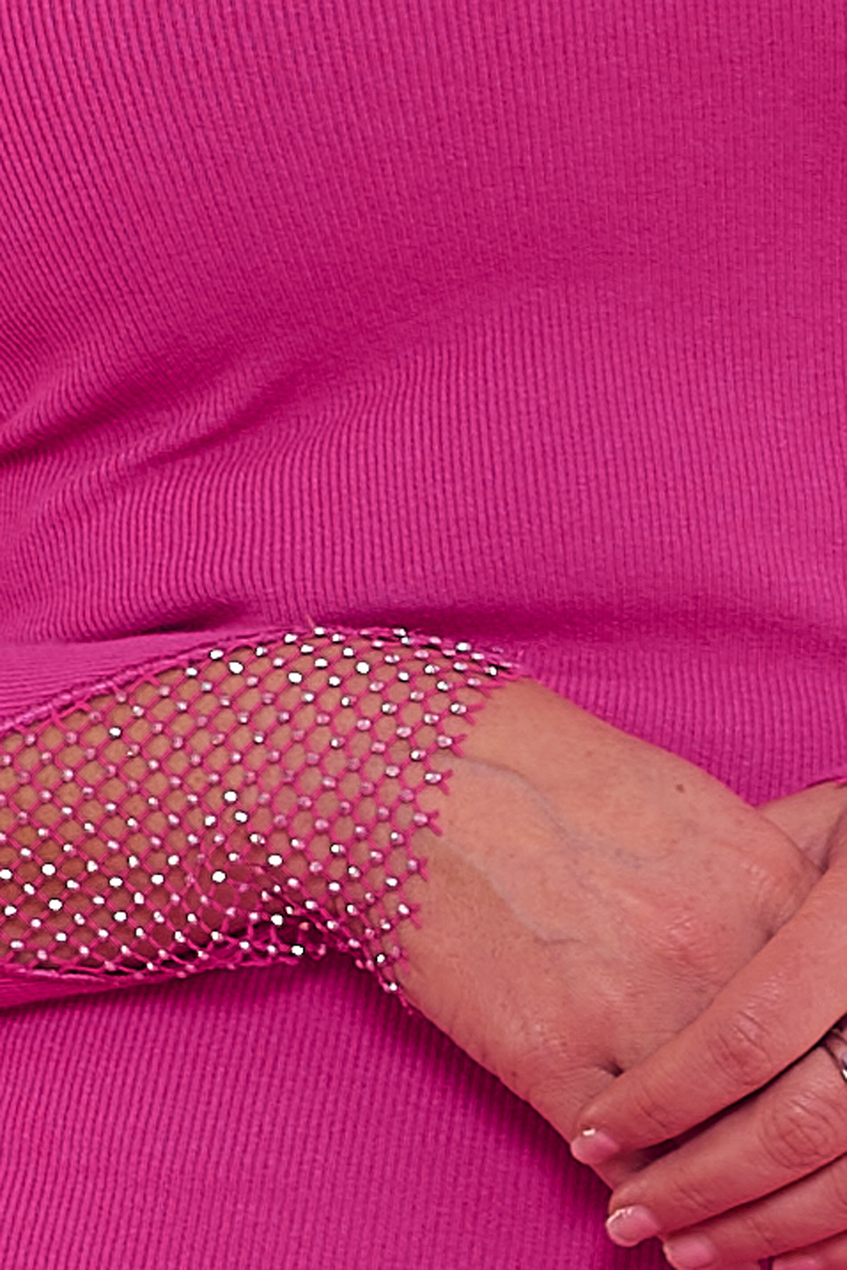 WHFTD Vestido De Gasa Con Encaje De Guipur Con Manga