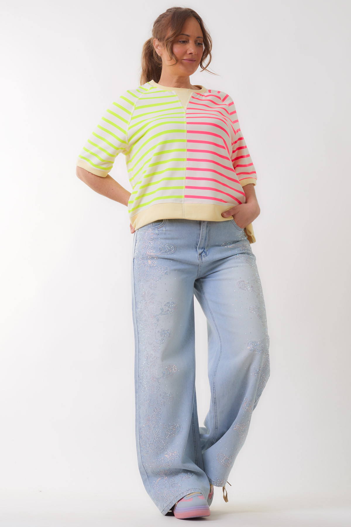Pantalón Vaquero Con Strass Este