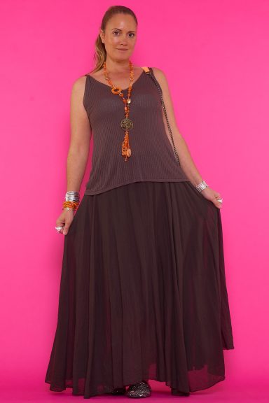 Falda larga fluida Orca de Nunu Santander. Disfruta del estilo boho-chic con esta cómoda falda de algodón. Perfecta para cualquier ocasión, realza tu figura y te aporta libertad. ¡Viste diferente!