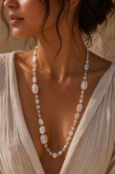 Añade un toque boho-chic a tu look con los Colgantes largos piedras Cinque. Diseño versátil con abalorios únicos para estilizar tu figura. ¡Perfecto para cualquier ocasión!