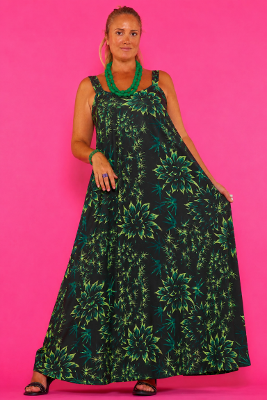 Vístete con estilo y comodidad con el Vestido Lorena 60. Su corte maxi y estampado vibrante te hará brillar. Ideal para un look boho-chic sin esfuerzo.