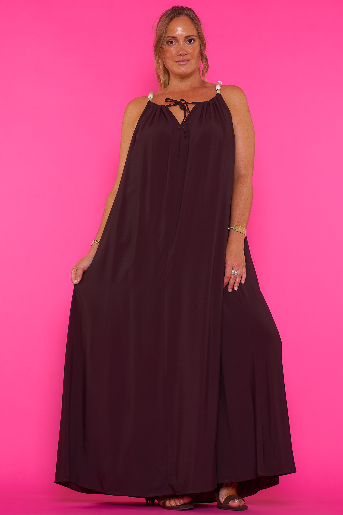 Vestido tirantes perlas Lyto